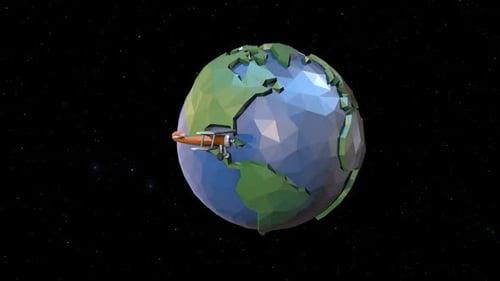 Espace du plan terrestre Low Poly