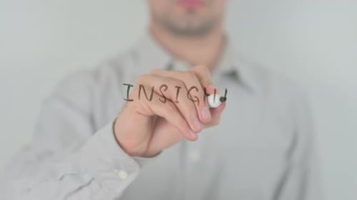 Writing the Word Insight on Clear Surface