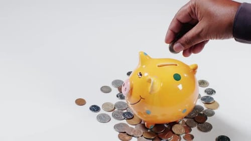 Many Coins Into Piggy Bank