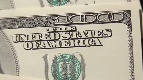 One Hundred Dollars Banknotes Macro.