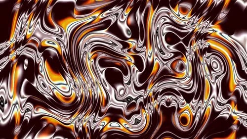 Abstract Flowing Chrome Liquid Waves Background Loop