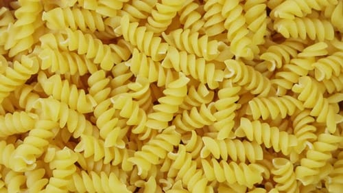 Close Up of Uncooked Fusilli Pasta