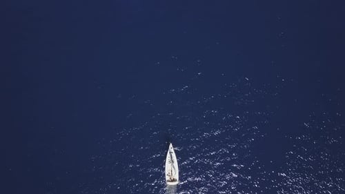 Blue Sea With Yacht. Background For Titles
