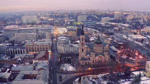 Kharkiv City From Above at Winter