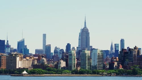 Manhattan Financial District Skyline at Daytime Beautiful Cityscape of New York