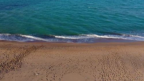 Drone view of beautiful seamless never ending footage while turquiose sea waves