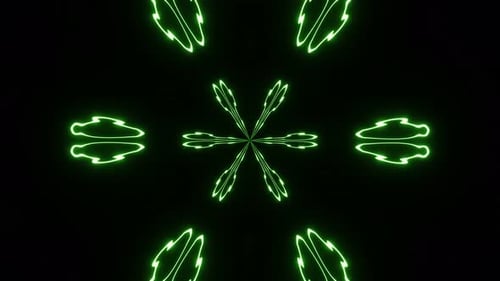 Smooth Transformations of Green Neon to Decorate Shows and Parties