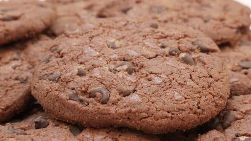 Delicious Freshly Baked Chocolate Chip Cookies Close Up