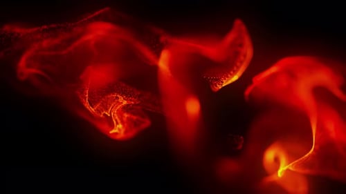 Glowing Red Particle Flow Abstract Background