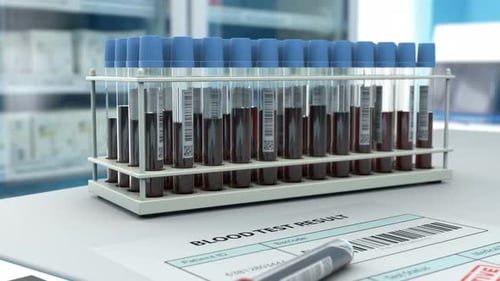 Medical Lab Blood Test Results with Positive Diagnosis
