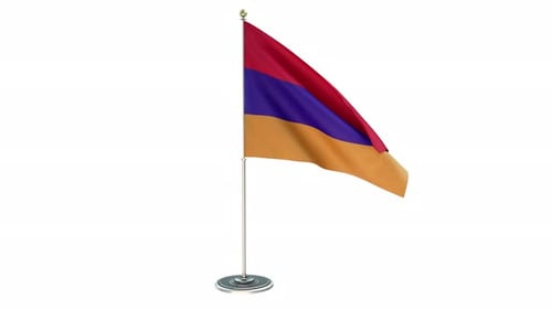 Armenia National Flag Waving Animation on White Background