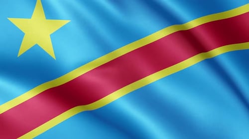 Democratic Republic of Congo National Flag Waving Animation