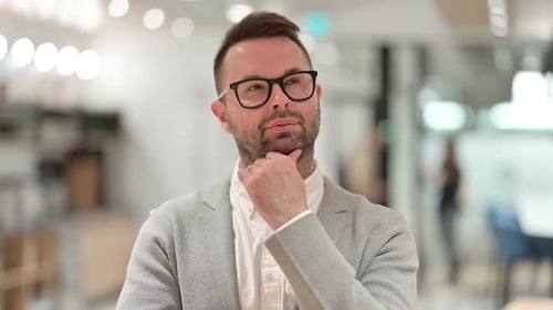 Pensive Creative Man Thinking Brainstorming