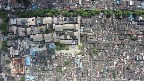 Aerial View of Traditional Urban Buildings