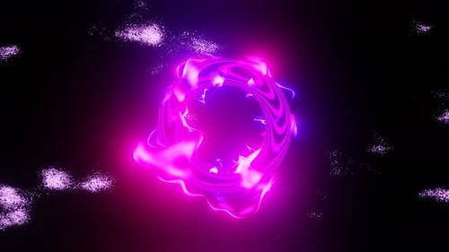 Neon Glowing Abstract Energy Ring Animation