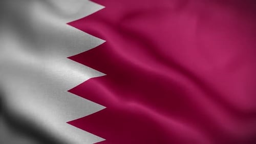 Realistic Qatar National Flag Waving Seamless Loop