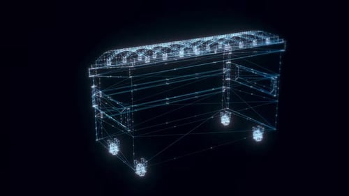 Trash Container Hologram Rotating 4k