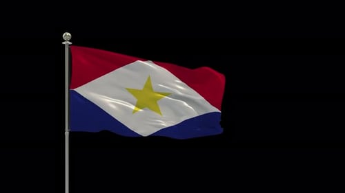 Saba Looping Of The Waving Flag Pole With Alpha