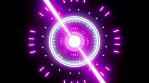 Futuristic Neon Light Tunnel Motion Background