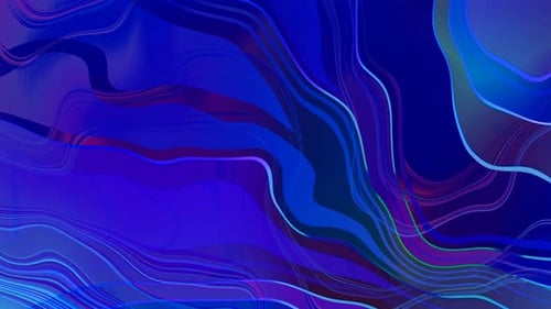 Abstract Blue Fluid Wavy Lines Motion Background