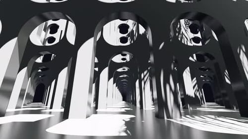 In To Door Abstract Pastel Color Geometry Tunnel 03 4K