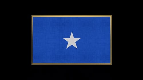 Animated Rotating 3D Flag with Golden Frame