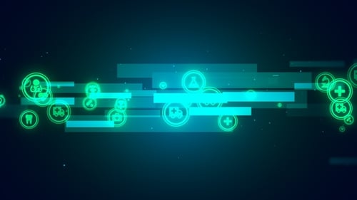 Futuristic Medical Icons Digital Health Technology Background Loop