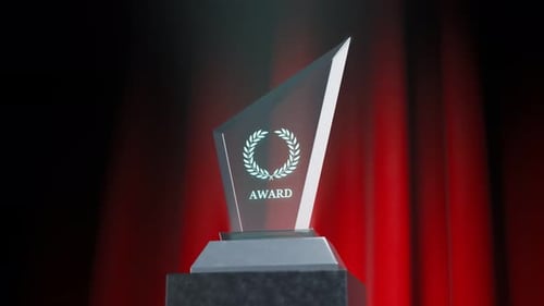 Modern 3D Glass Trophy Award Ceremony Animation