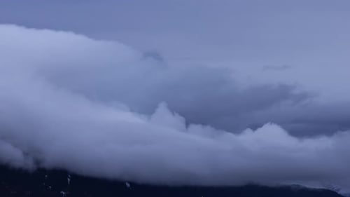 Time Lapse View of Puffy Clouds Over the Canadian Mountain Landscape