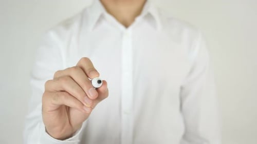 Writing the Word Share on Glass Surface