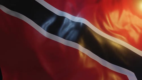 Waving Flag of Trinidad and Tobago Realistic Loop