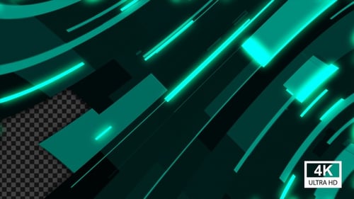 Переход случайных смешанных полос цвета Aqua Glow 4K