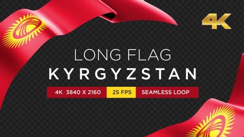 Waving Flag of Kyrgyzstan Animation for Display
