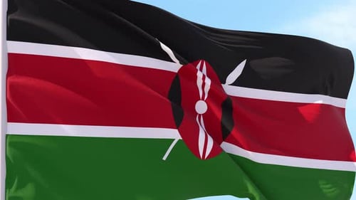 Realistic Waving Kenya Flag Animation