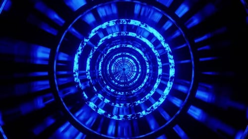 Fundo azul do túnel digital Vj Loop 01 HD