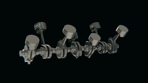 engine pistons 4k animation
