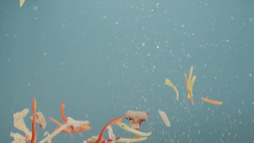 Vegetables with Red and Green Pepper Salat Cucumber Onion Mushroom Leaf