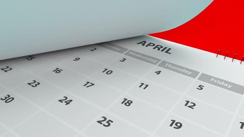 Clean 3D Animated Calendar Turning Pages Through Months