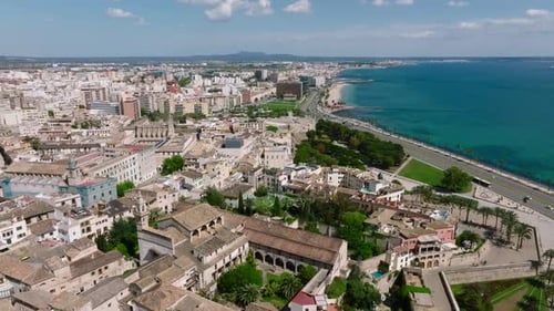 Vista aérea de la capital de Mallorca Palma De Mallorca en España