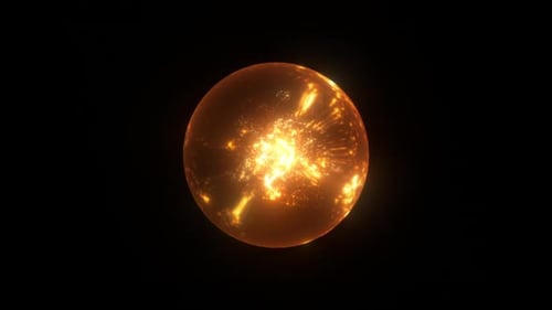 Abstract Glowing Energy Sphere Pulsating Animation