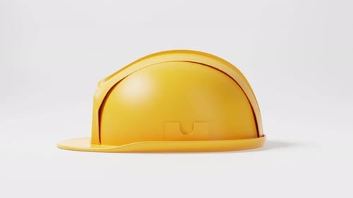 Movimiento de casco de construcción hardhat amarillo sin costuras