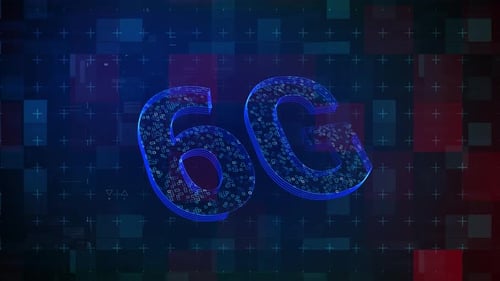 Abstract Digital 6G Technology Background Animation