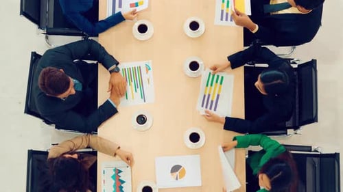 Business People Group Meeting Shot From Top View