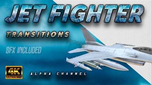 Jet Fighter On Alpha Channel Transitions 4k