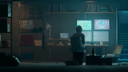 Abstract Technological Data Analysis and Programming in Futuristic Server Room