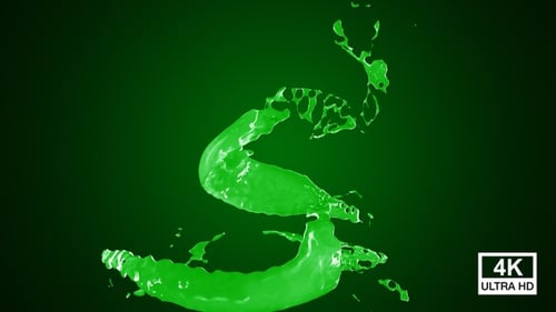 Twisted Green Paint Splash V4 4K