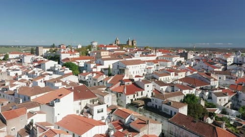 Aerial View of Evora, Portugal's Beautiful Cityscape