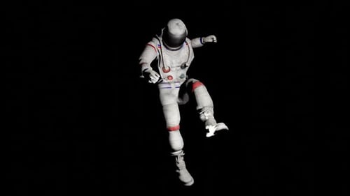 3D Astronaut Floating in Zero Gravity