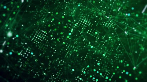 Futuristic Grid Network Loop with Connecting Data Points