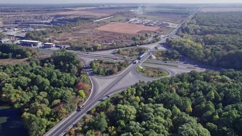 Highway Intersection From the Air